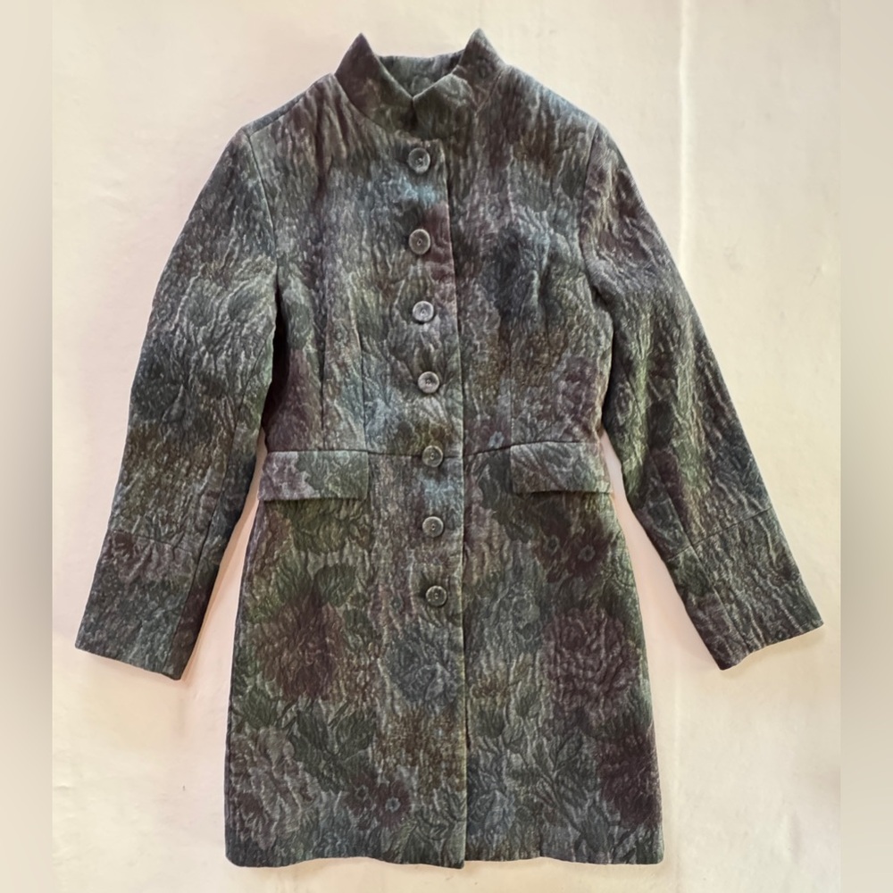 Nehru Mandarin Whimsigoth Steampunk Dark Academia Brocade Jacquard Lined Coat 8 - Picture 7 of 17